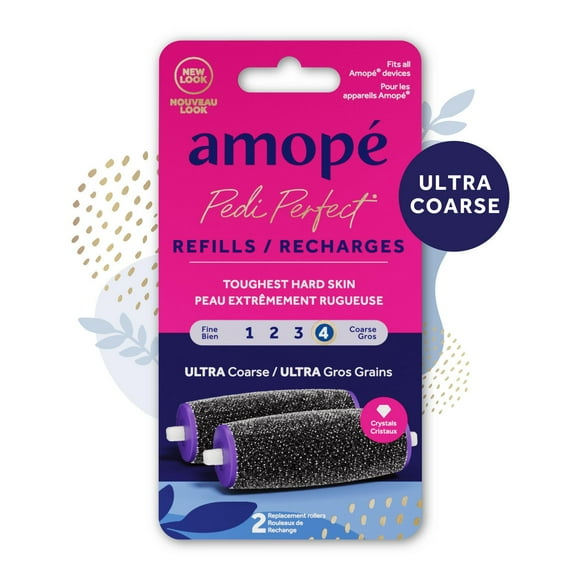 Amopé® Pedi Perfect Ultra Coarse Roller Heads, One Size, 2 Refills