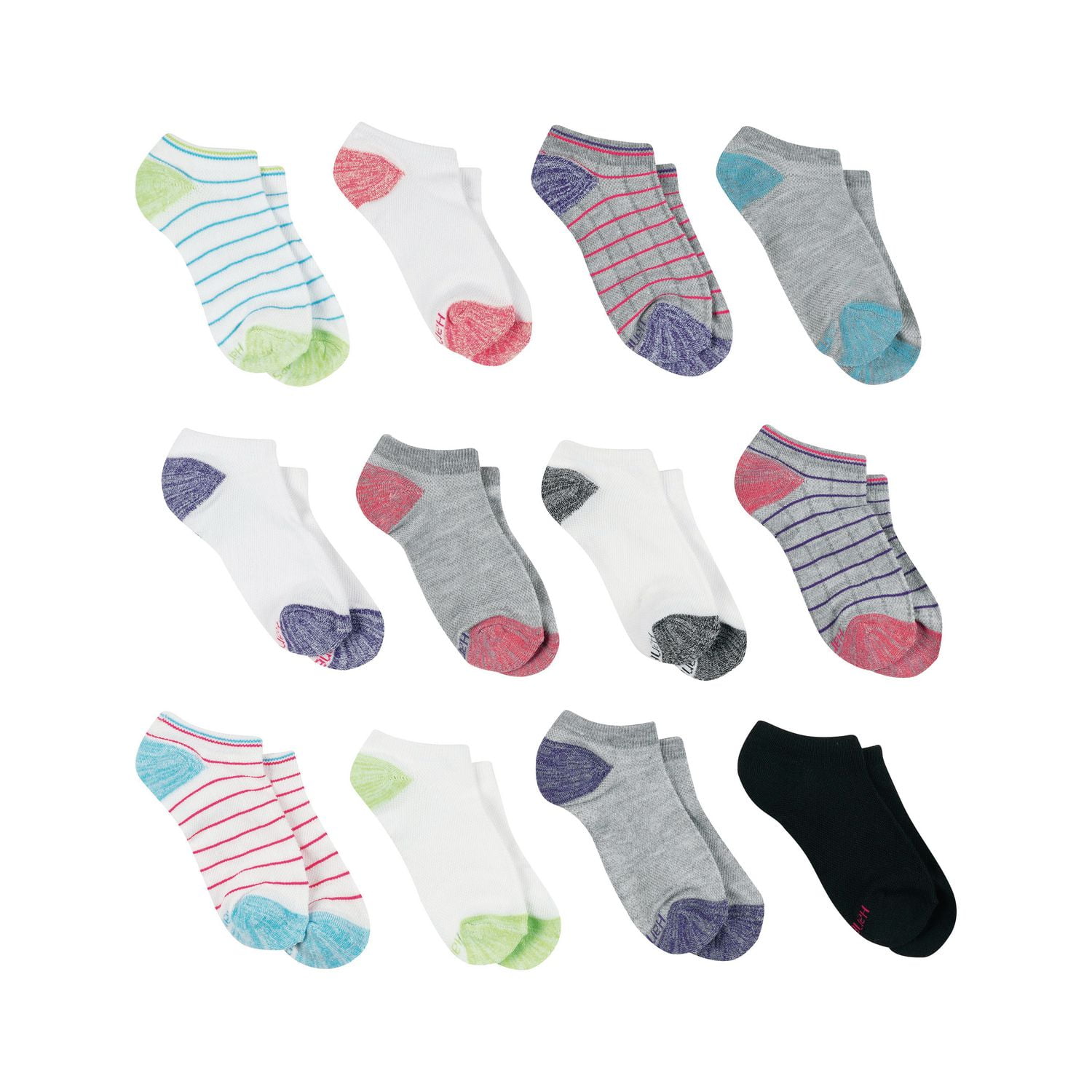 Hanes Girls 12 Pack Assorted Ankle Socks Walmart Canada