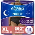 thumbnail image 1 of Always Discreet Adult Incontinence Overnight Underwear for Women, XL, Up to 100% Bladder Leak Protection, 1 of 8