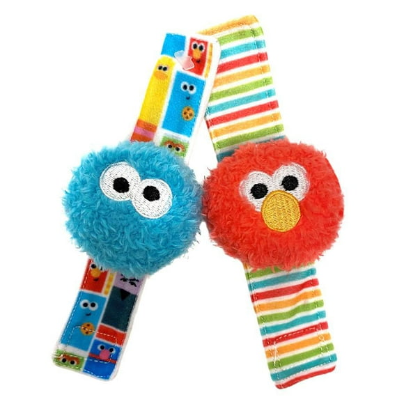 Kids Preferred Sesame Street Elmo and Cookie Monster Wrist Rattle Set, 2 pieces