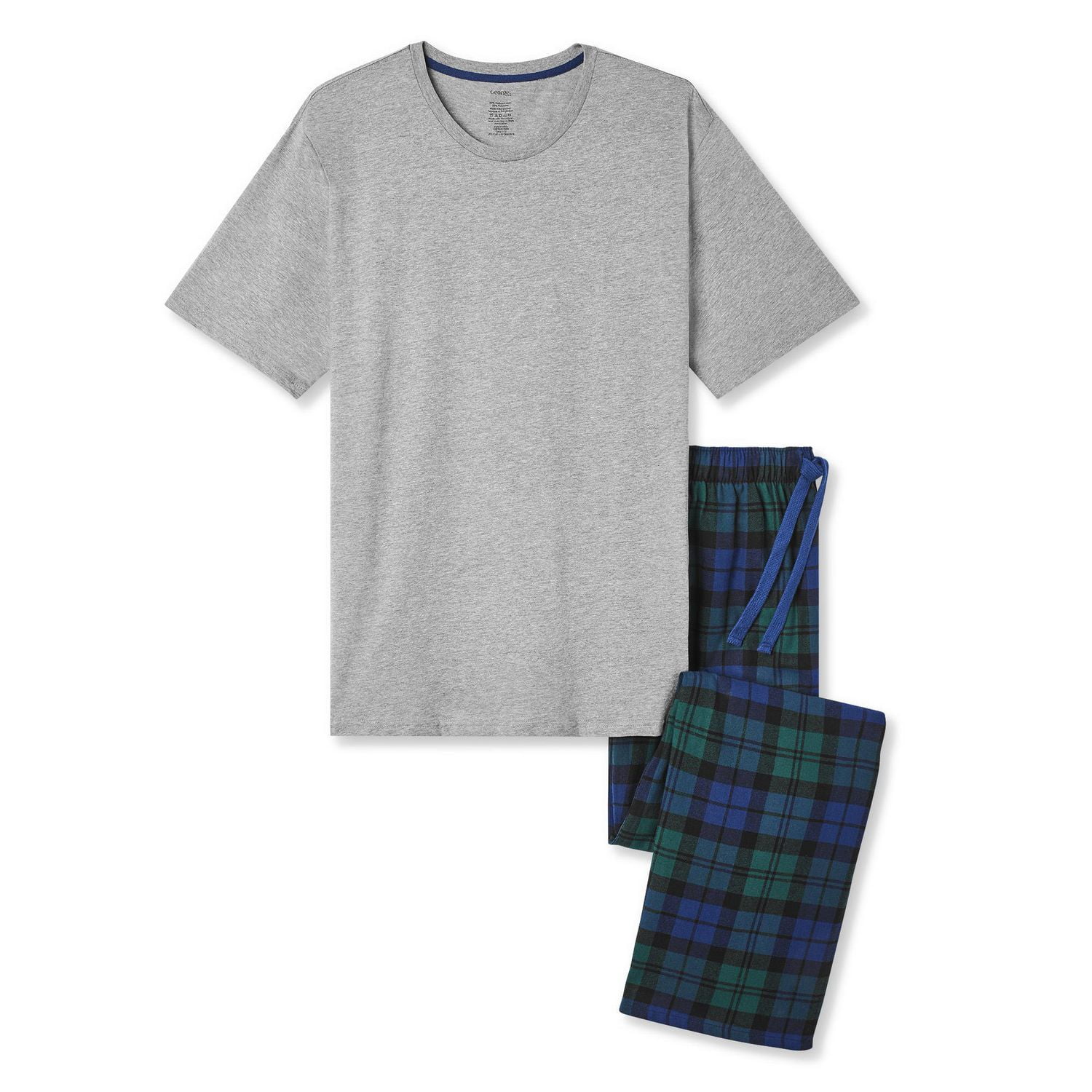 George Men's Knit Tee and Woven Pants 2-Piece Set