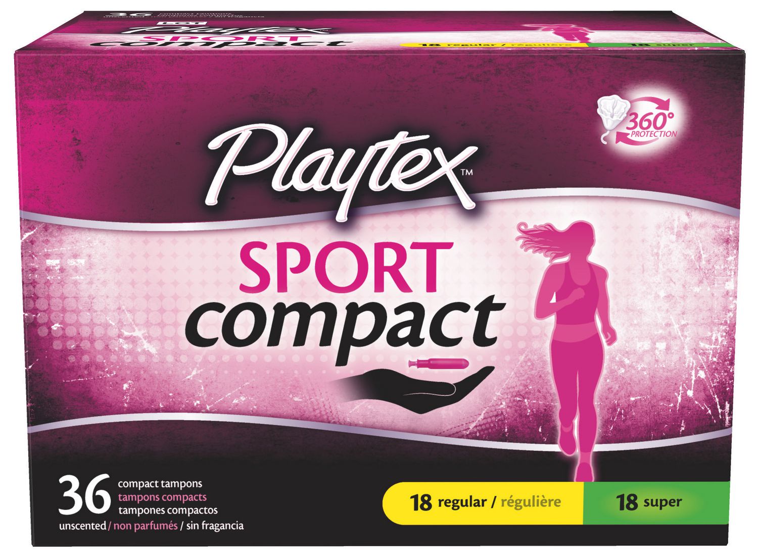 Sport Compact Athletic Tampons, Regular & Super Absorbency, MultiPack