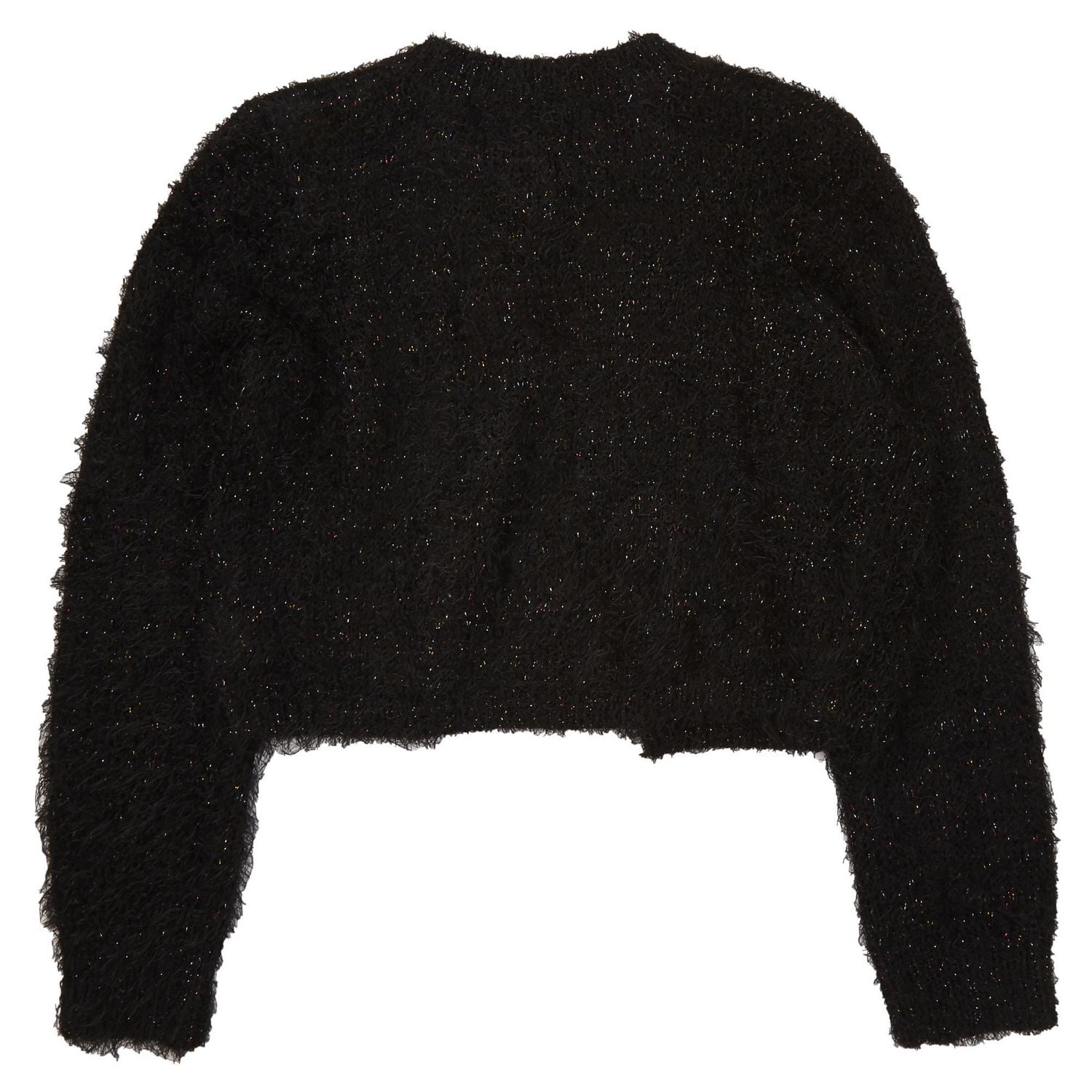 Girls black clearance fluffy cardigan