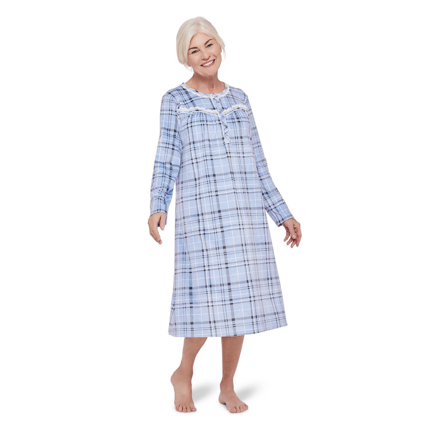 Walmart women's long sleeve nightgowns hot sale