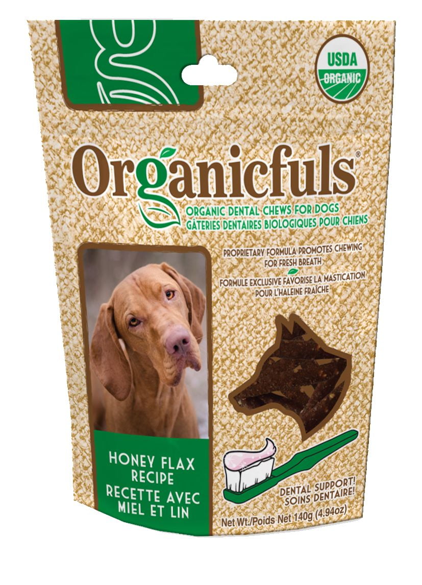 Organicfuls Honey Flax Recipe Organic Dental Chews for Dogs Walmart