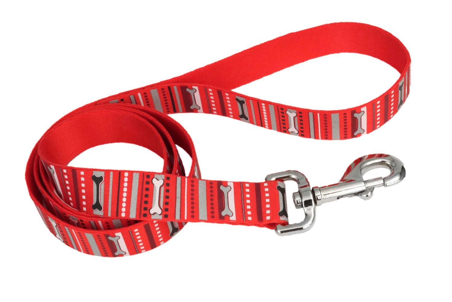 Pet Attire by Coastal 1" x 6' Red Reflective Dog Leash, Large 6' Reflective Leash