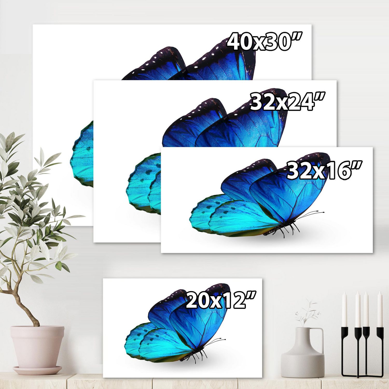 Designart Vibrant Blue Butterfly Canvas Wall Art - Walmart.ca