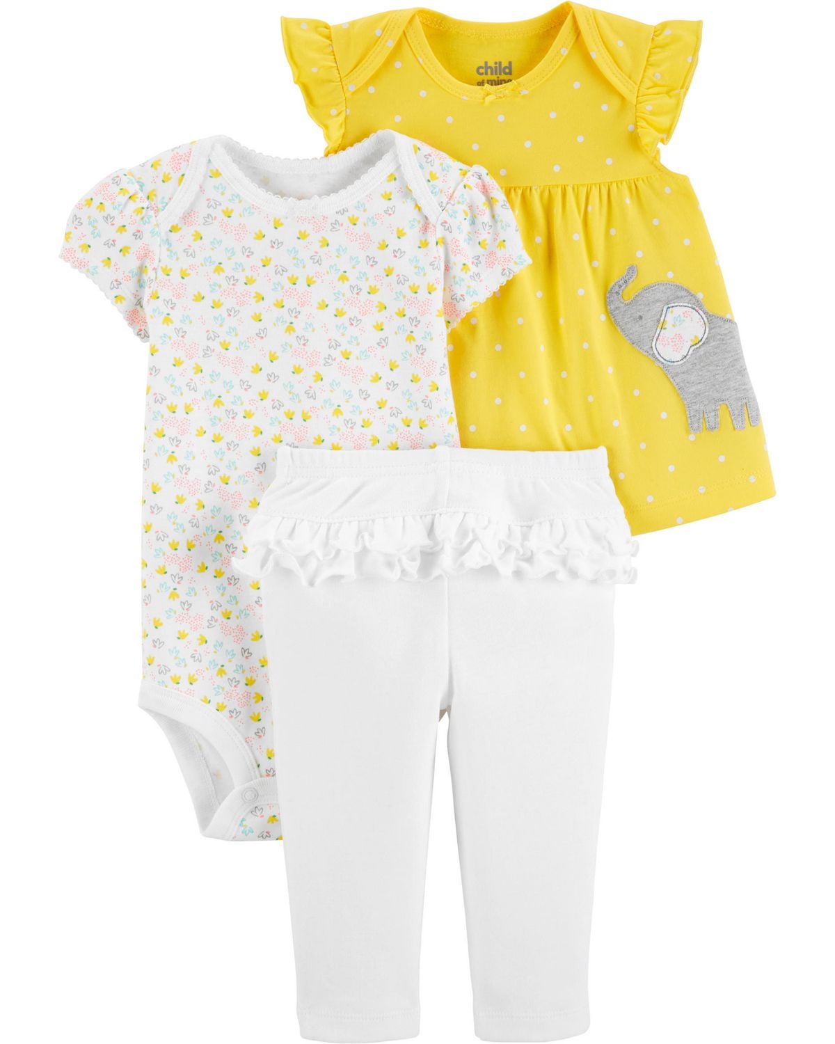 Child of Mine made by Carter's Newborn Girls' 3piece Set elephant