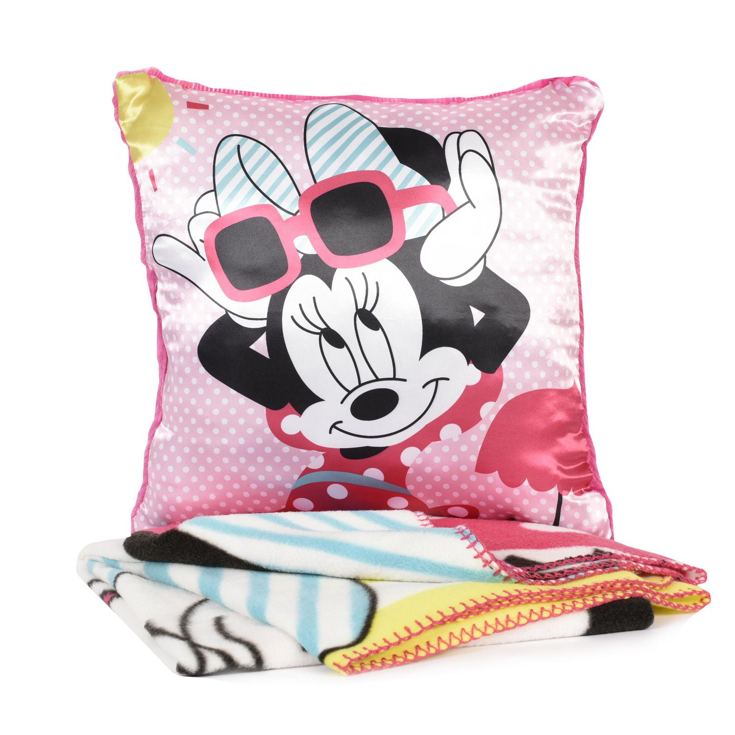 Disney Minnie Mouse Fleece Throw And Decorative Cushion Walmart