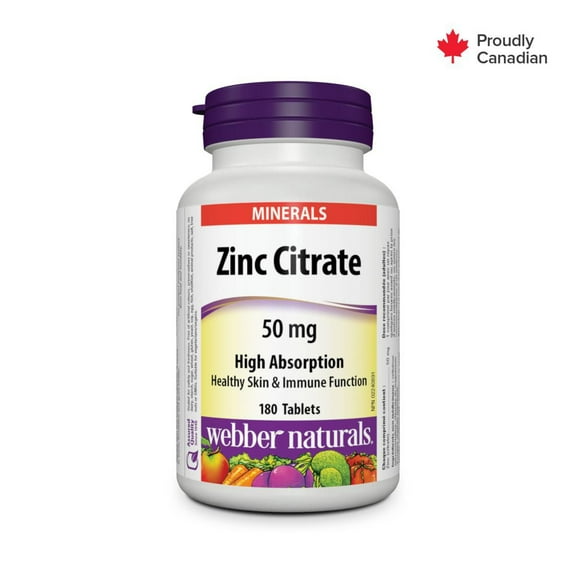 Webber Naturals Citrate de Zinc 50 Mg