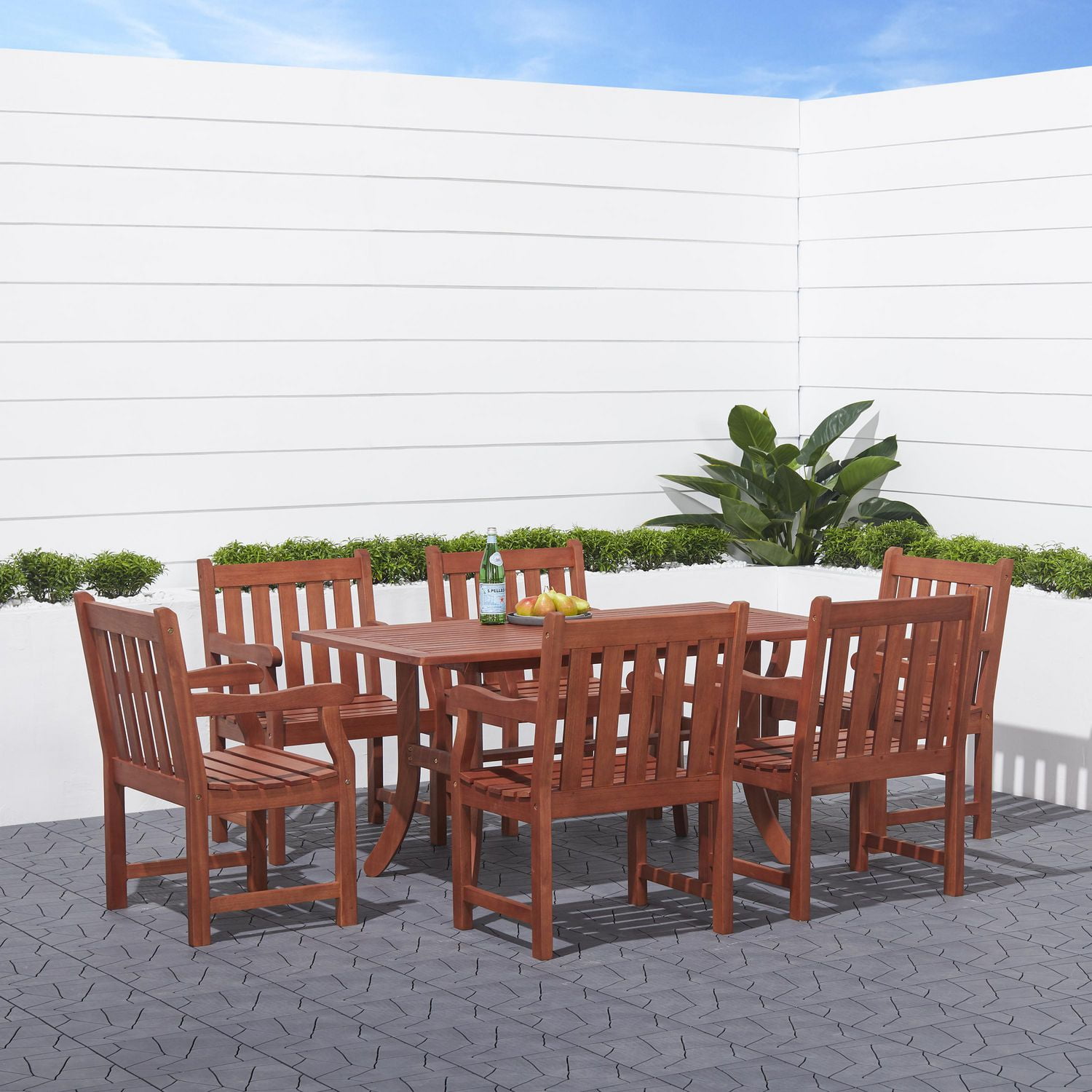 Malibu Outdoor Patio 7piece Wood Dining Set Walmart Canada