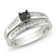 0.50 Carat Total Weight Black And White Diamond Bridal Set in 14 Kt White Gold (G-H; I1-I2) - image 1 of 2