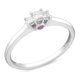 Miadora - Bague de fiançailles avec 0.17 carat de diamant de Coupe Princesse et Accent de Saphir Rose en Or Blanc 10 KT (G-H, I2-I3) – image 1 sur 1