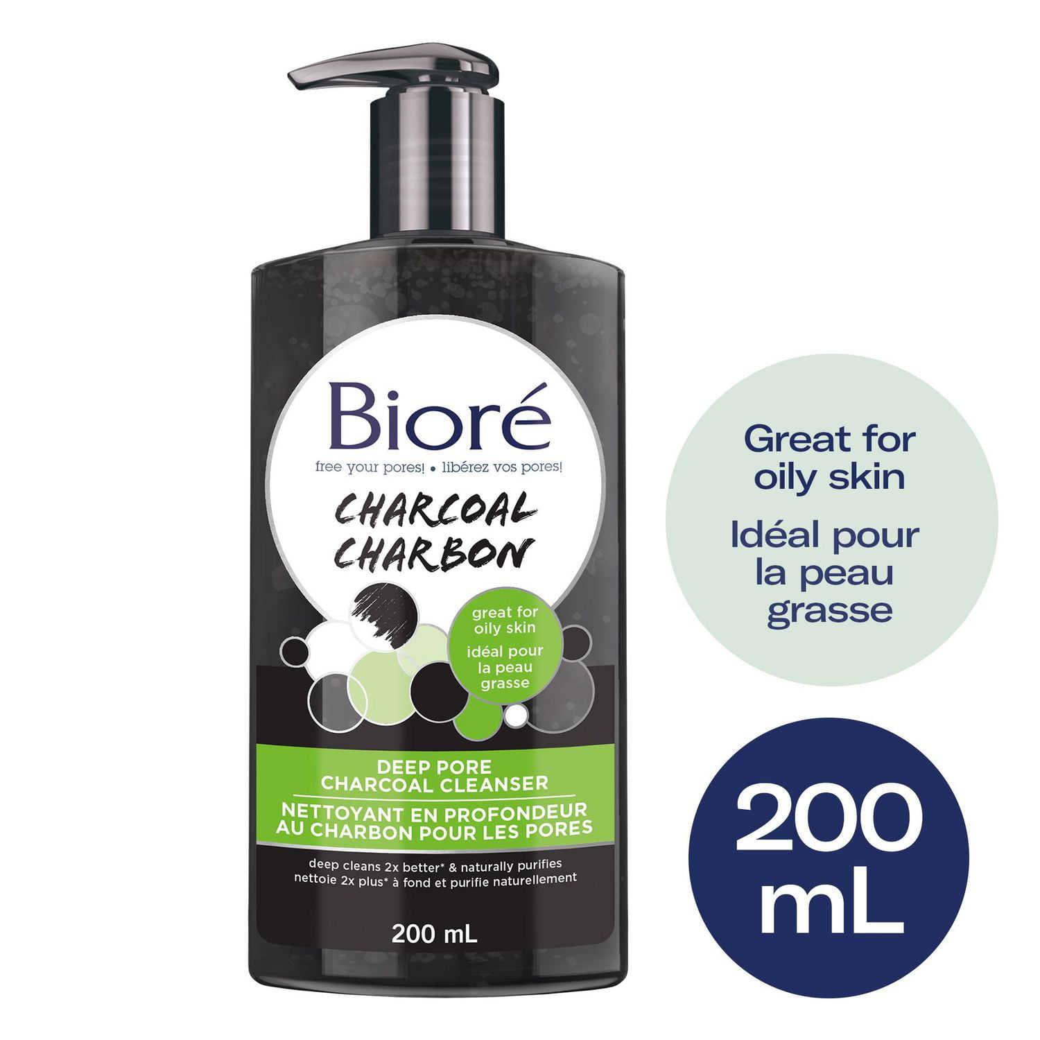 Biore Deep Pore Charcoal Cleanser 200mL  Walmart Canada