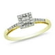 Miadora - Bague de fiançailles avec 0.20 carat de diamants de coupe princesse et rond en Or jaune 10 KT (G-H, I2-I3) – image 1 sur 2