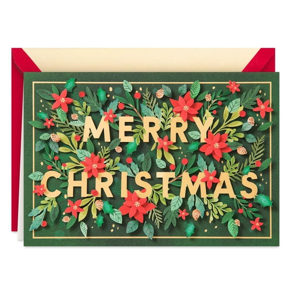 Hallmark Signature Christmas Card (Floral Merry Christmas)
