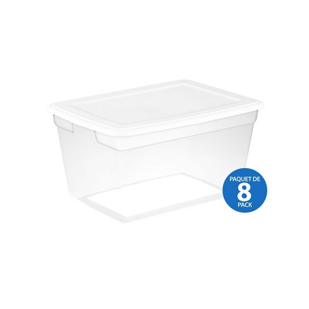 Boîte de rangement de Sterilite de 57 litres en blanc en caisse