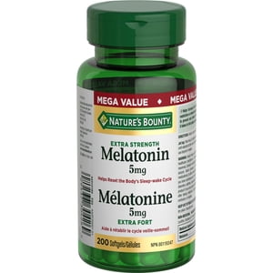 Nature's Bounty Melatonin, Extra Strength, 5 Mg,  Re-Sets The Body's Sleep Cycle & Improve Sleep Quality, Prevents The Effects Of Jet Lag
