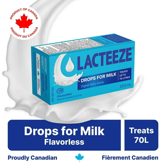 Lacteeze Drops for Milk, Turn Regular Milk into Lactose-Free Milk