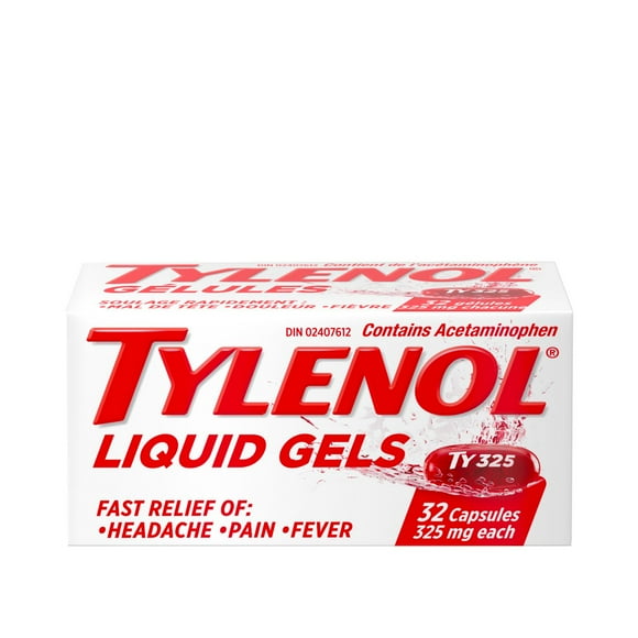 Gélules Tylenol Mal de tête, douleur et fièvre, 32 gélules