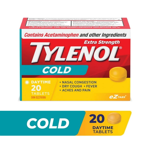 Tylenol Extra Strength Cold eZ Tabs, Relieves Cold symptoms, Daytime