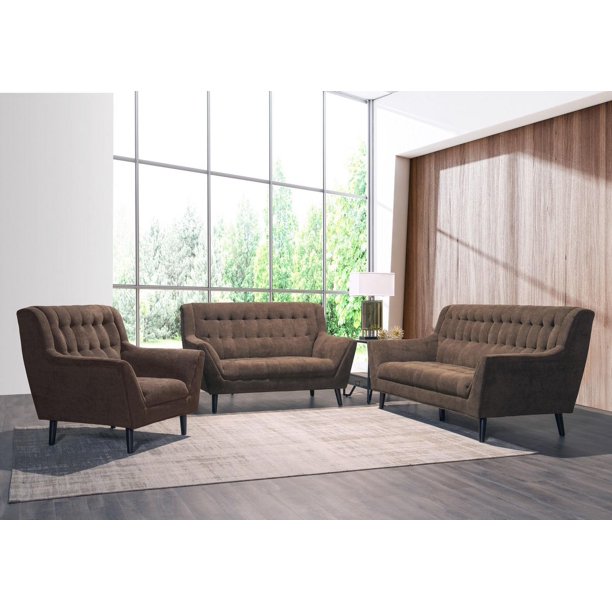 Topline Home Furnishings 3pc Brown Sofa Set Walmart.ca