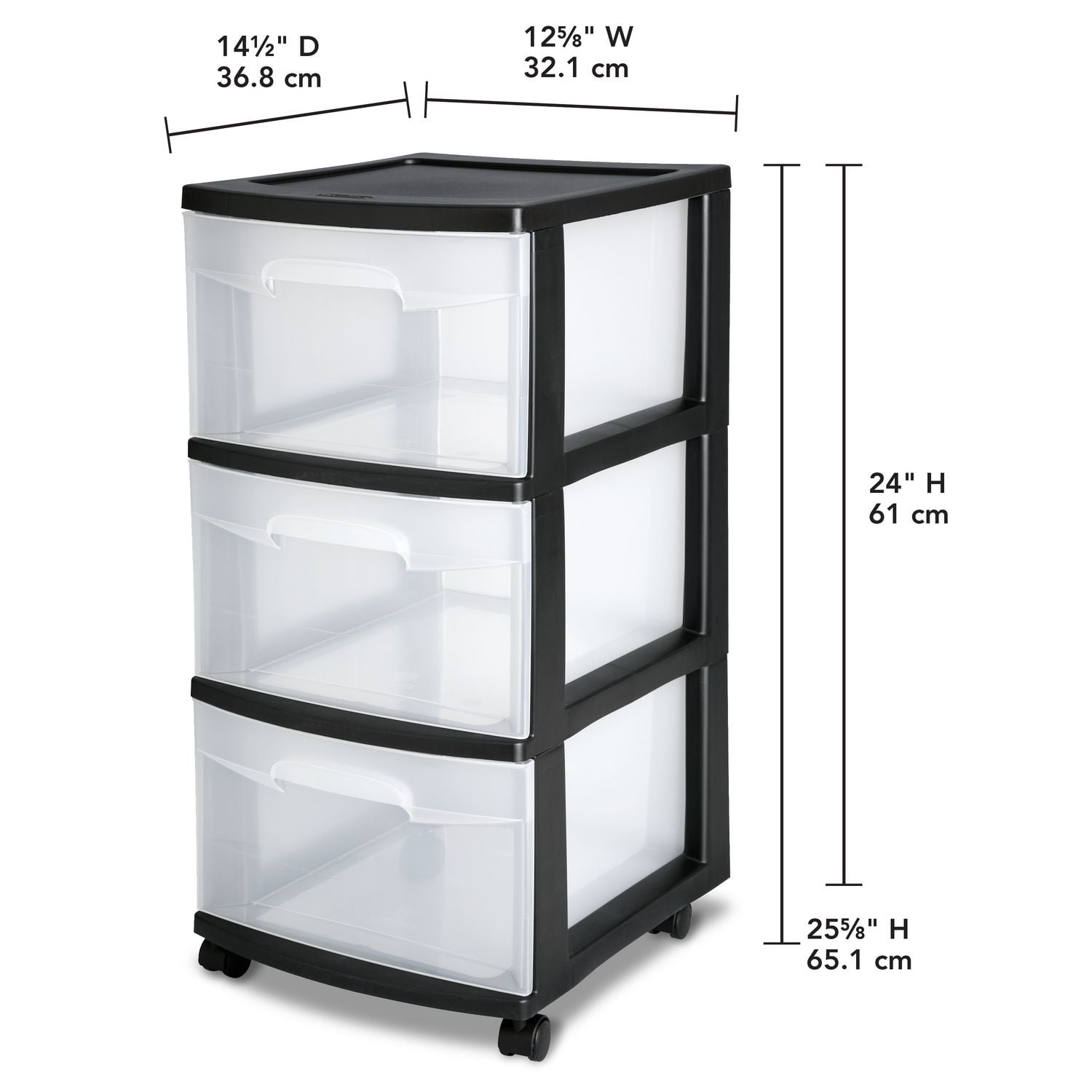 Sterilite 3 Drawer Cart- Black- 2PK - Walmart.ca