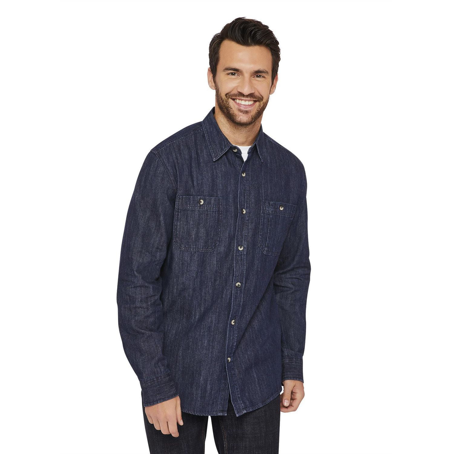 Men's Long Sleeve Denim Shirt Walmart Canada