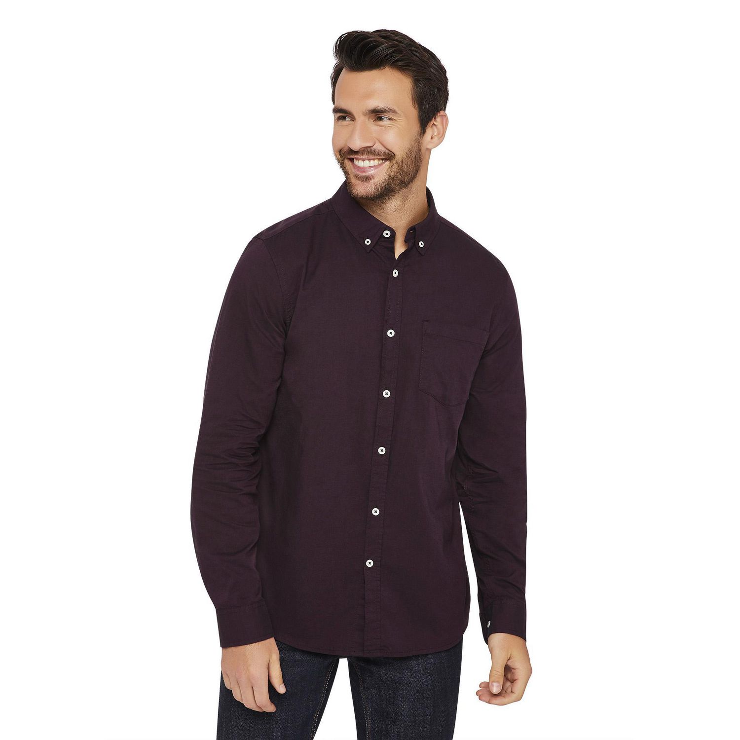 George Men's Long Sleeve Oxford Shirt | Walmart Canada