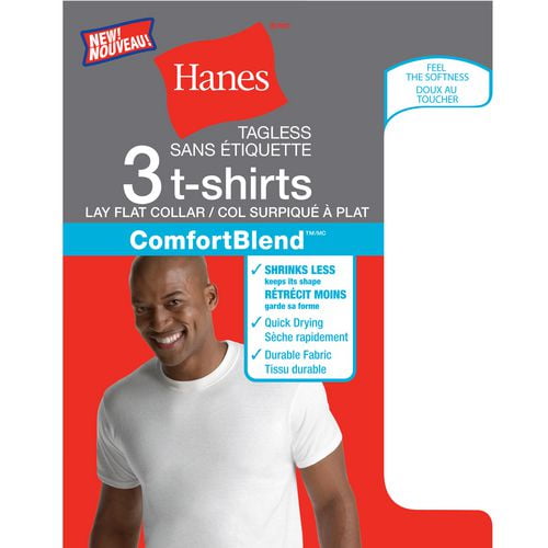 T-shirts à col surpiqué à plat Hanes Comfortblend™ - paquet de 3