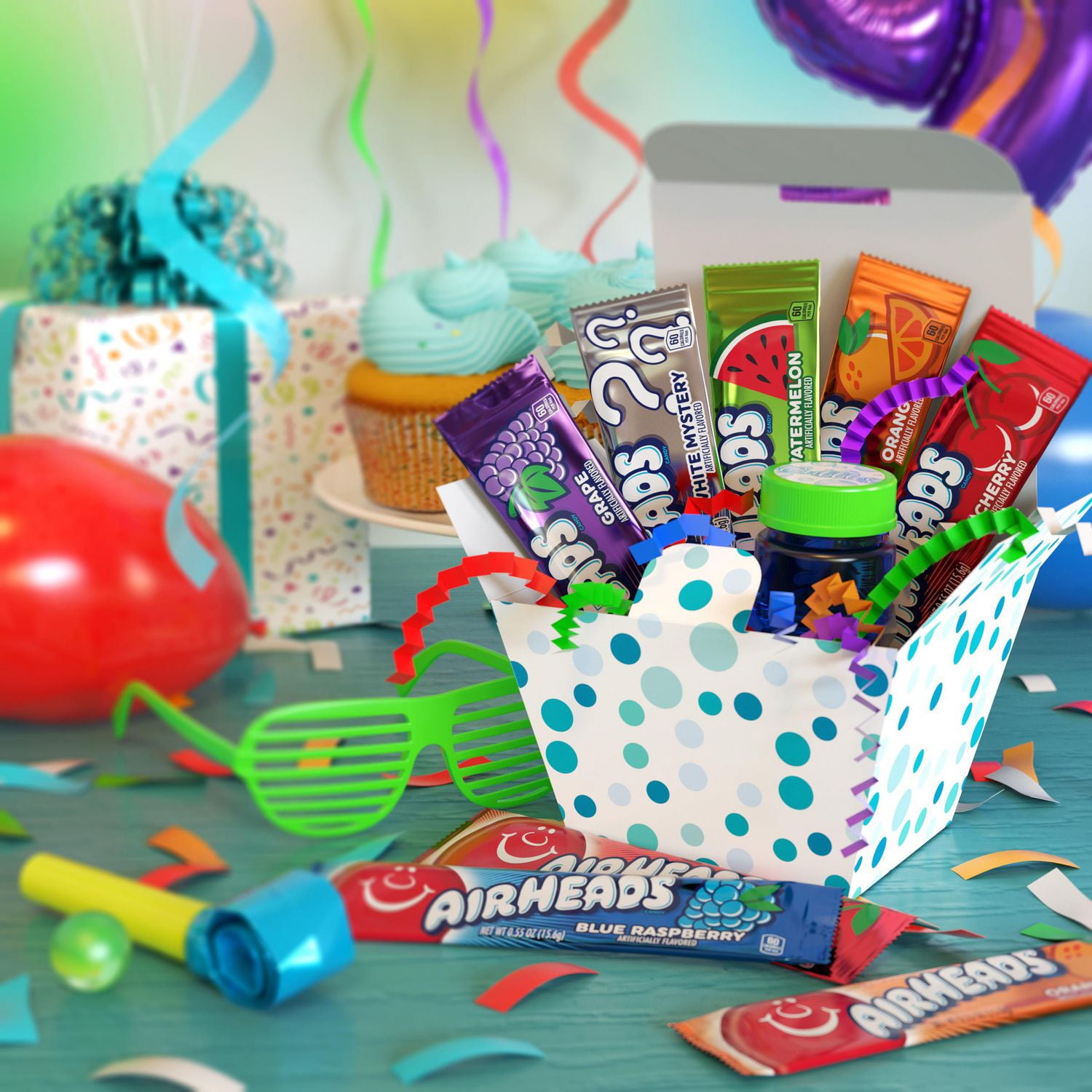 Barres Airheads, framboise bleue, emballées individuellement, 15.6g Airheads Framboise bleue—moelleuse et sympa!