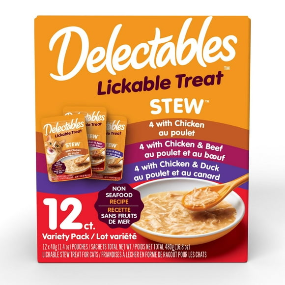 Delectables™ Lickable Treat Stew Non Seafood Variety Pack for Cats, 12x40g (12pk)
