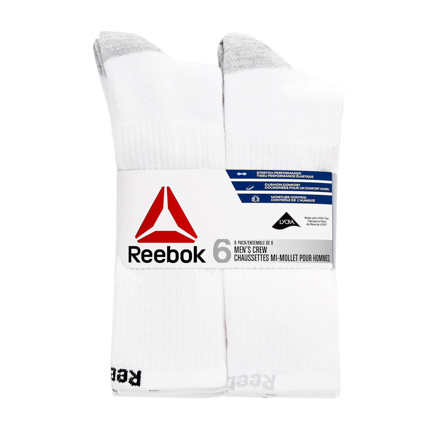 Reebok 6PK ANKLE SOCK, Size 6-12.5 