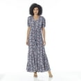 thumbnail image 1 of IVY Women's Printed Elbow Sleeve Maxi Dress, 1 of 6