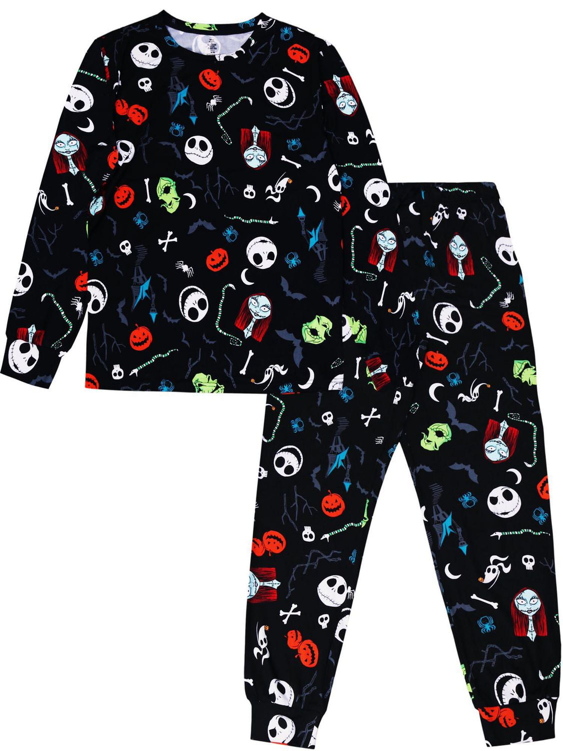 Nightmare Before Christmas Knit Sleep 2 Piece PJ Set - Adults - Ladies, Sizes : 0-3M, 3-6M, 6-12M, 12-18M, 18-24M, 2T, 3T, 4T, 5T, S, M, L, XL, 1X, 2X, 3X, XS(4-5), S(6), M(7/8), L(10/12), S, M, L