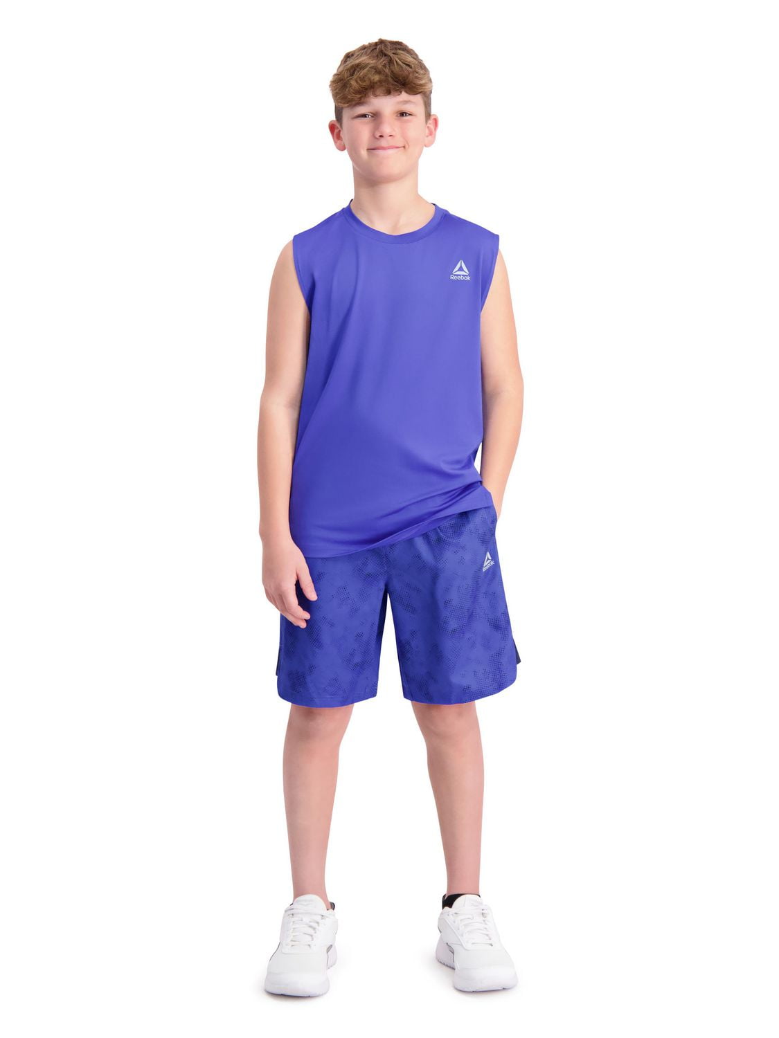 Reebok Boys Pace Breaker Training Shorts with Pockets, 7" Inseam, Sizes 4-18