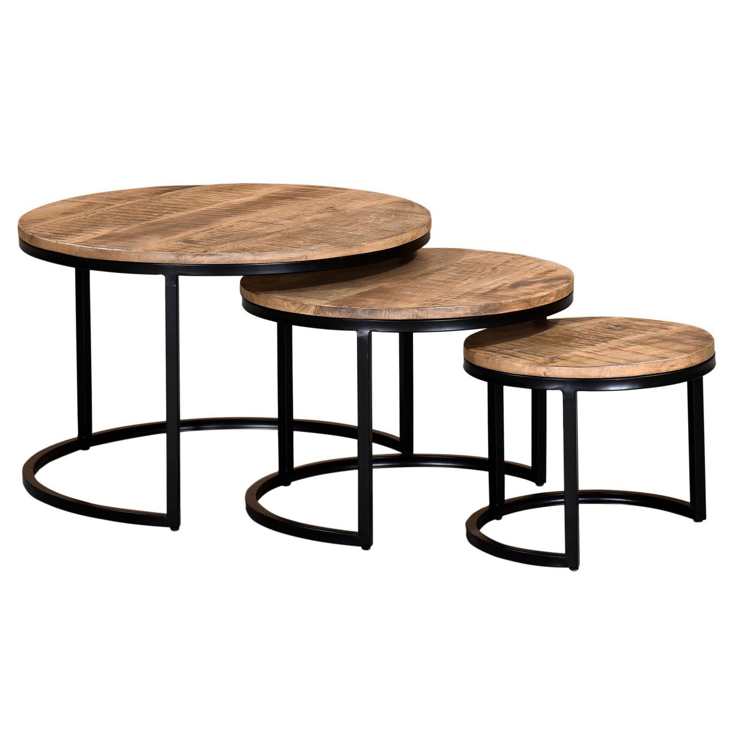 Rustic Modern Solid Wood Metal 3pc, Rustic Round Coffee Table Canada