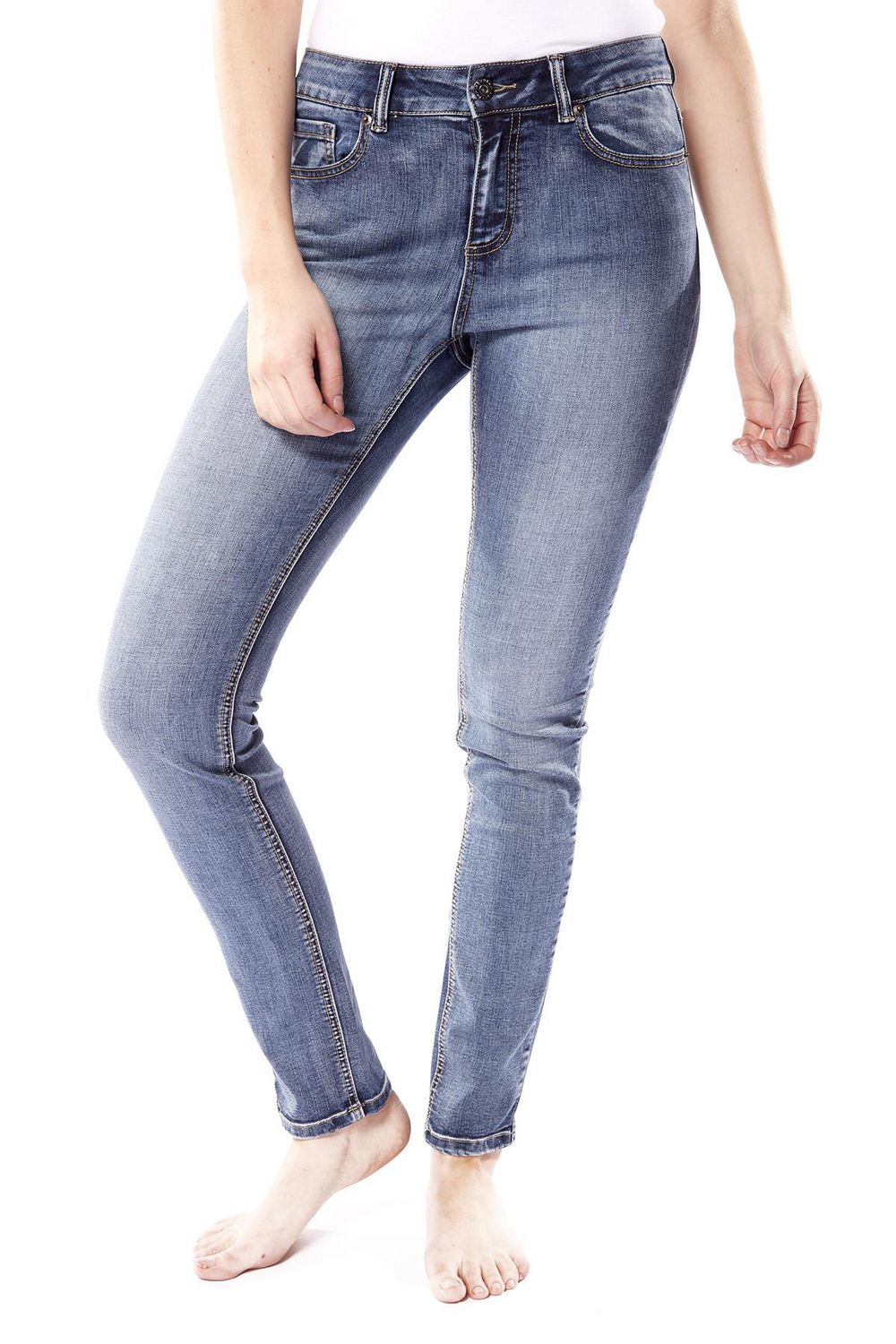 Jeaniologie ™ Women Mid Rise Skinny Jeans | Medium Wash | Walmart Canada