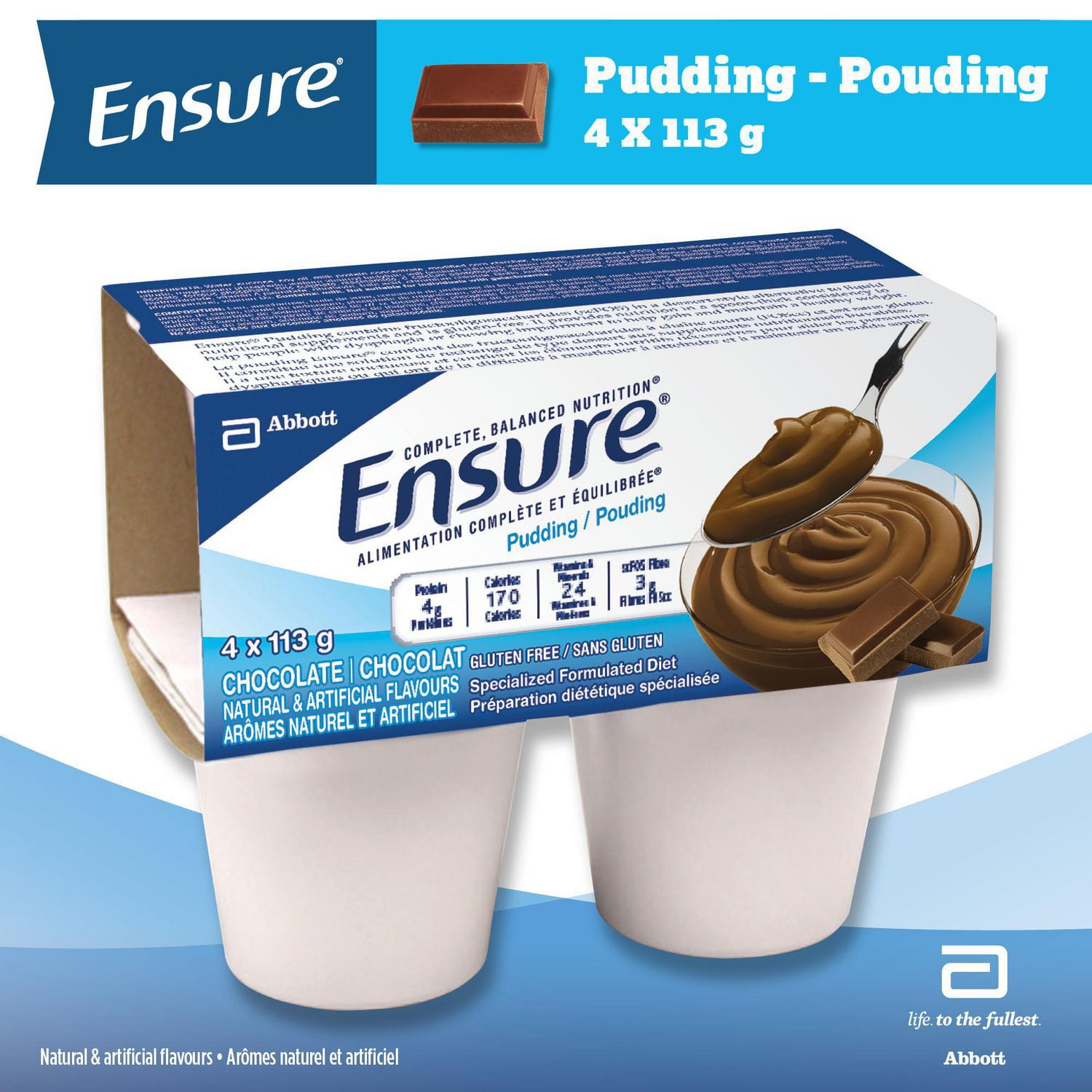 Ensure® Pudding, Complete Balanced Nutrition, Chocolate, 4 x 113 g Walmart Canada