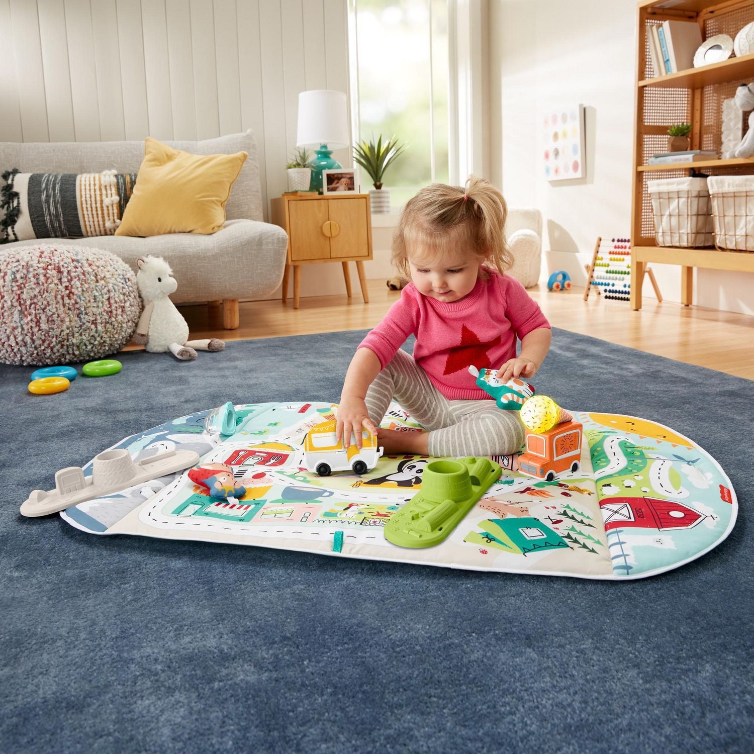 Portique Et Tapis De Jeu Geant Ville D Activites De Fisher Price Portique D Activites Pour Nourrissons A Tout Petits Avec Musique Lumieres Vehicules Jouets Et Tapis De Jeu Geant Walmart Canada