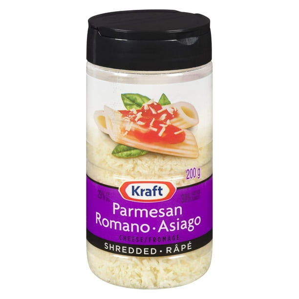 Fromages Parmesan et Romano râpés Kraft 200g