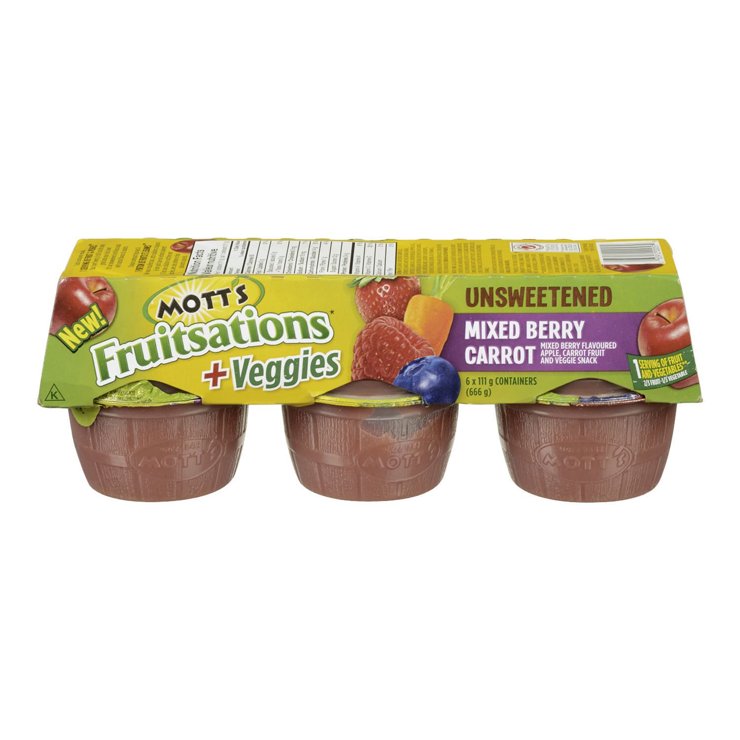 Mott's Fruitsations +Veggies Unsweetened Mixed Berry Carrot Fruit and