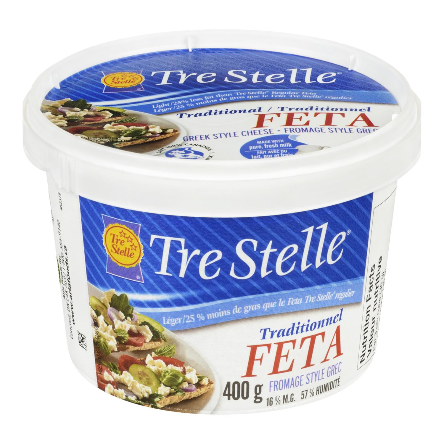 Tre Stelle Traditional Feta Cheese Light Walmart Canada