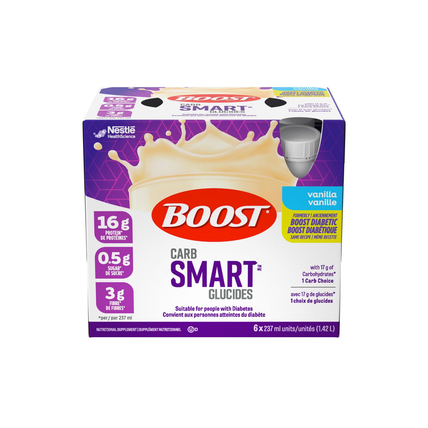 BOOST Diabetic Nutritional Supplement Vanilla 1.42 L