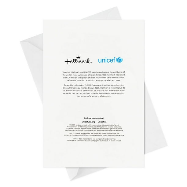 Set 8 cartes de voeux Unicef sapin & maisons FR