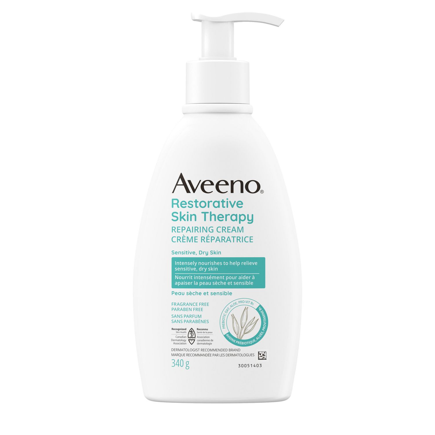 Aveeno Restorative Skin Therapy Repairing Body Cream for Dry, Sensitive