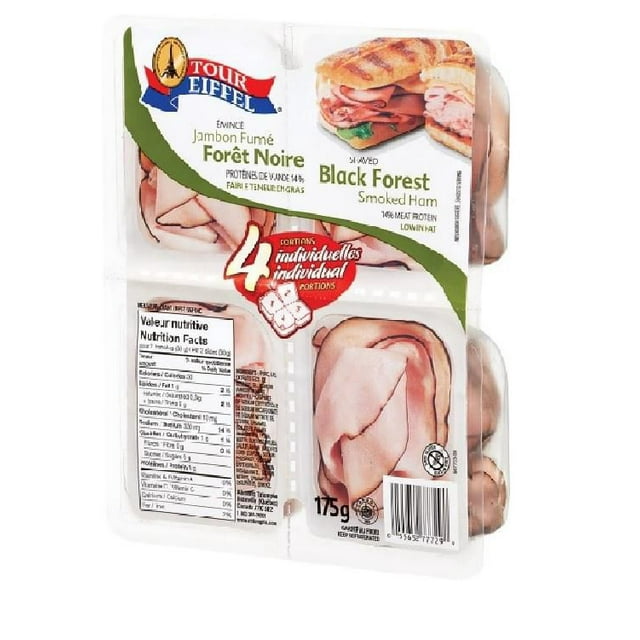 4 packs Shaved Black Forest Smoked Ham, Black Forest Smoked Ham 14% meat protein Low in Fat