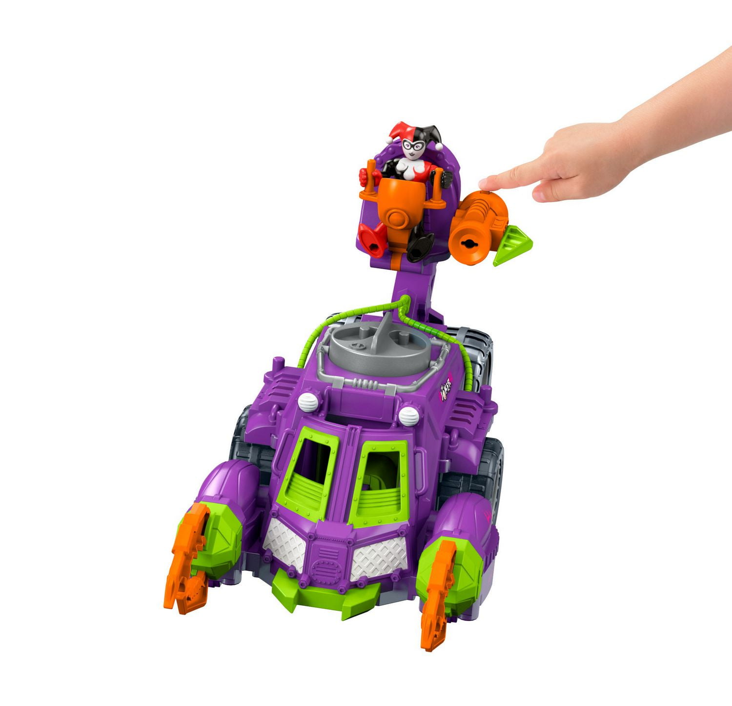 imaginext dc super friends the joker & harley quinn battle vehicle