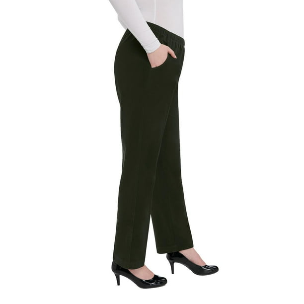 High Stretch Pants for Women's Straight Leg Work Office Casual Trousers  Black XS 