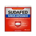 thumbnail image 1 of Sudafed Sinus Advance Caplets, Relieves Sinus Congestion & other Sinus symptoms, 40 Caplets, 1 of 5